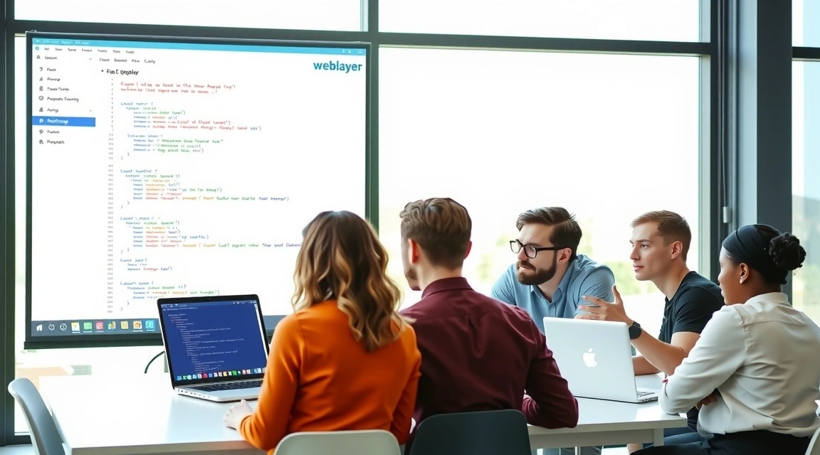 Tým weblayer diskutující o nových projektech