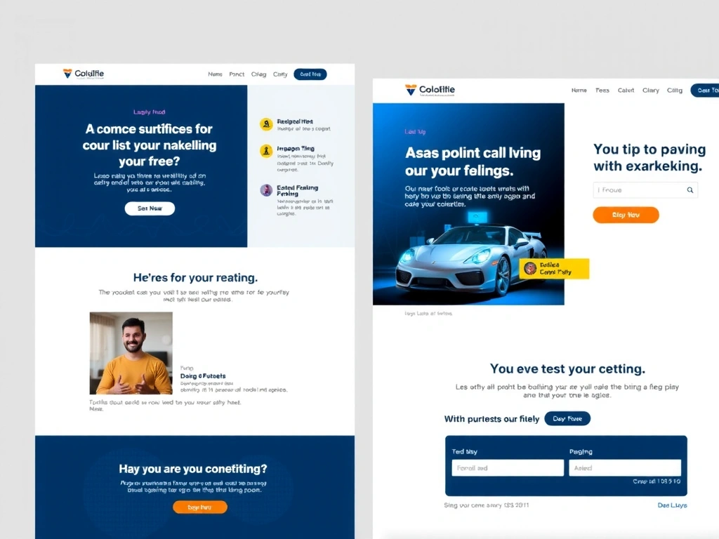 Snímky obrazovky z optimalizované landing page pro marketingovou kampaň