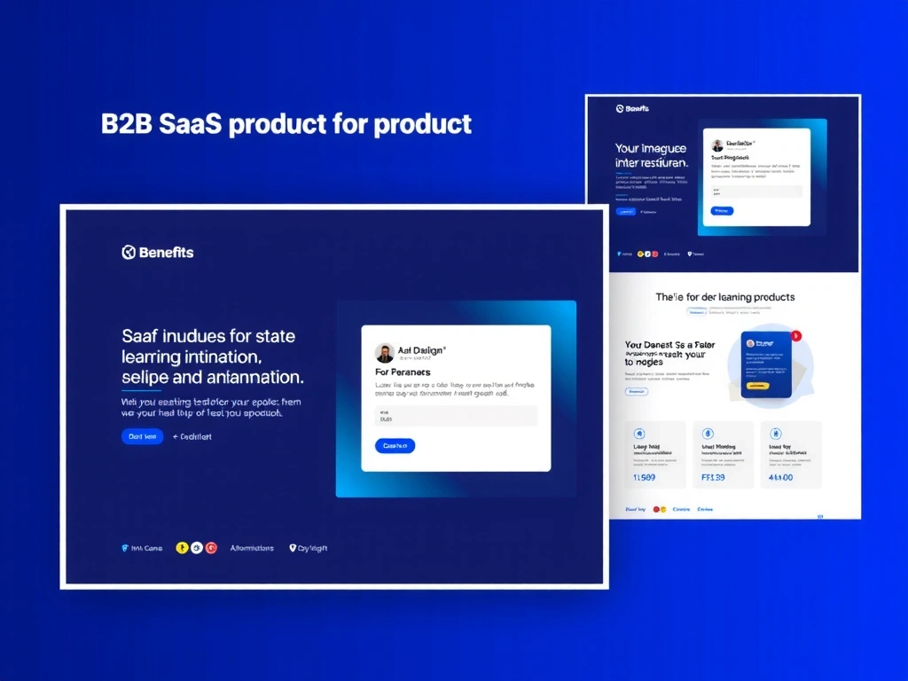 Snímky obrazovky z moderní landing page pro softwarový produkt