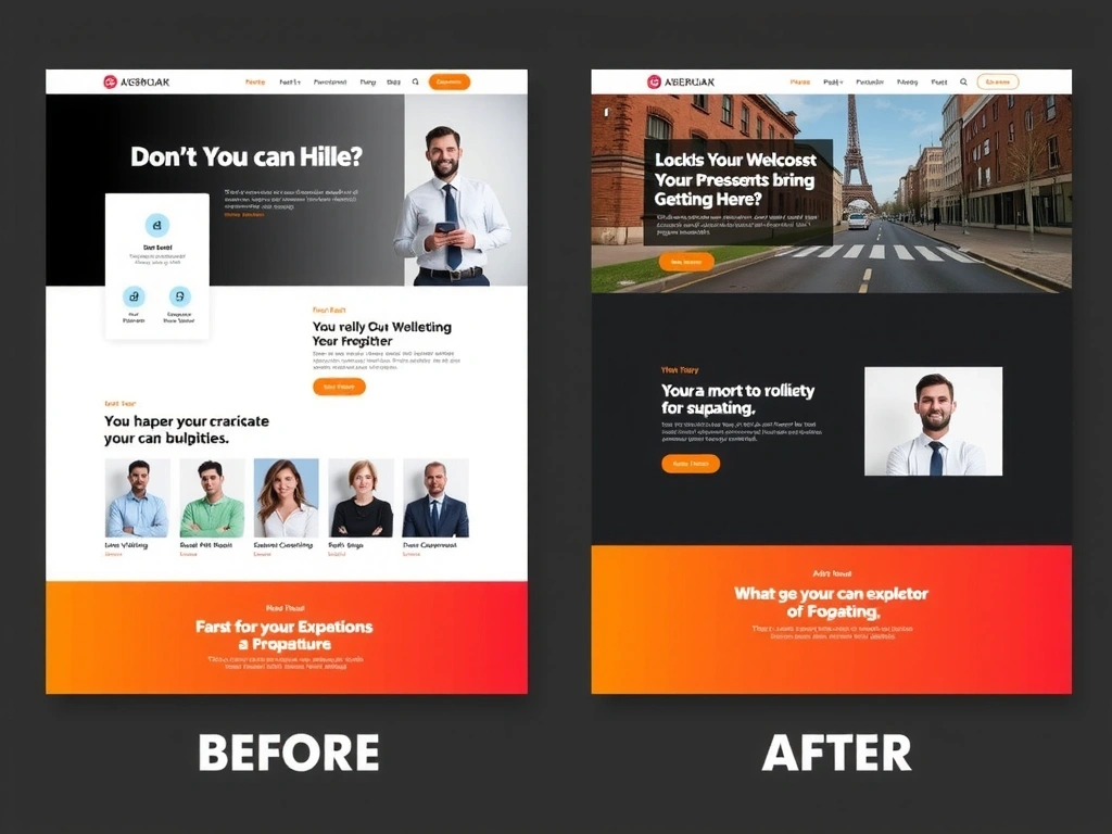 Snímky obrazovky z redesignu staršího firemního webu