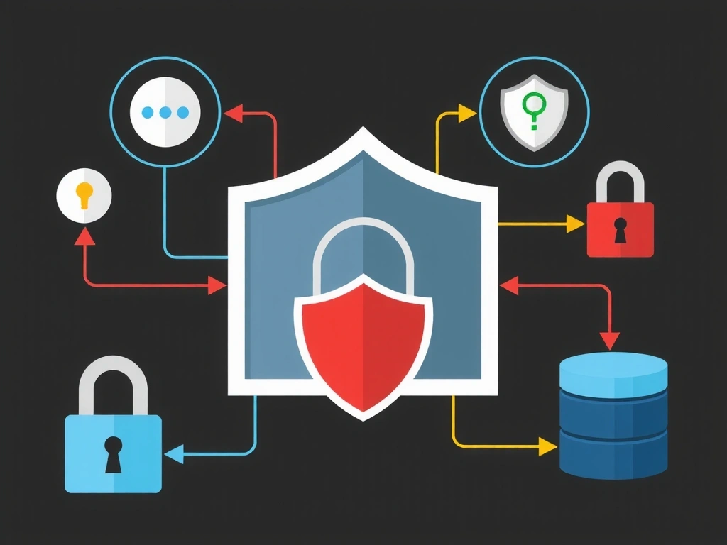 Ilustrace kybernetické bezpečnosti s firewallem a šifrováním