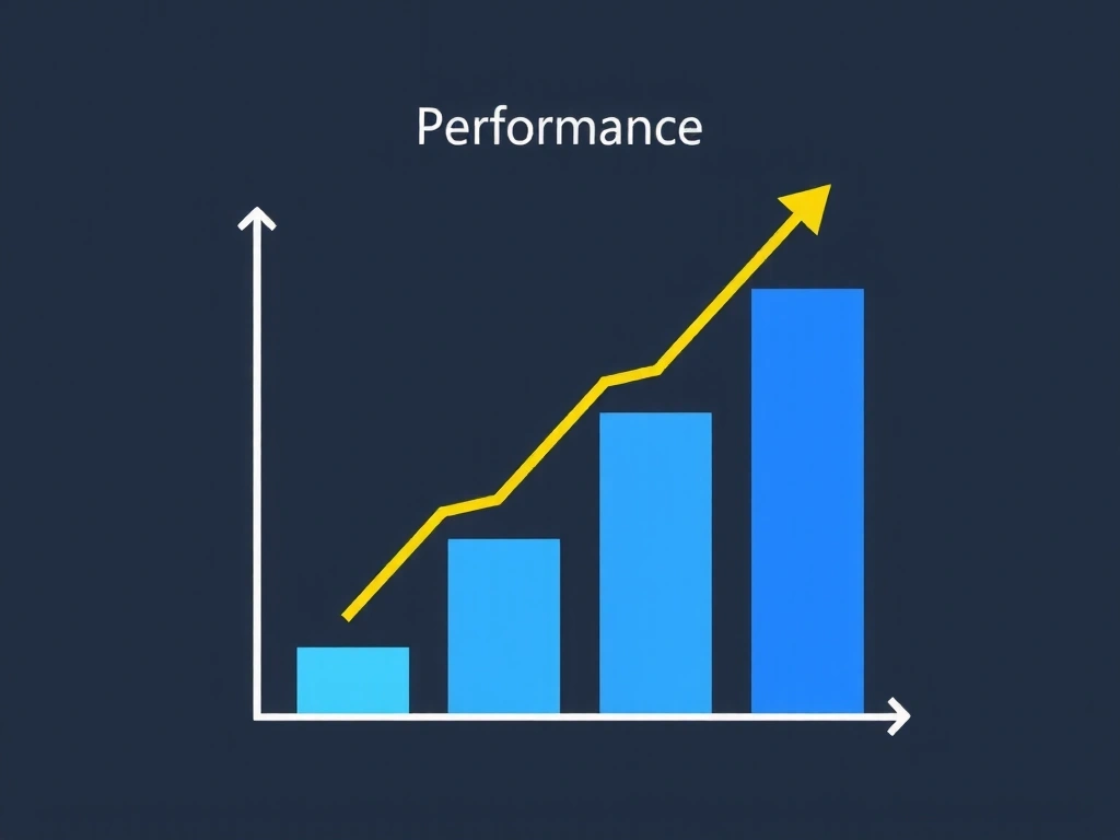 Graph showing performance improvement with an upward trend, indicating growth and success